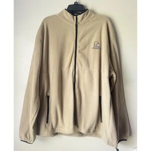 DUCKS UNLIMITED Beige 1/4 Zip Pullover Jacket Men's size XXL Neck